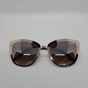 Quay Super Girl Silver and Gold Mirrored Cat-Eye Sunglasses flawed